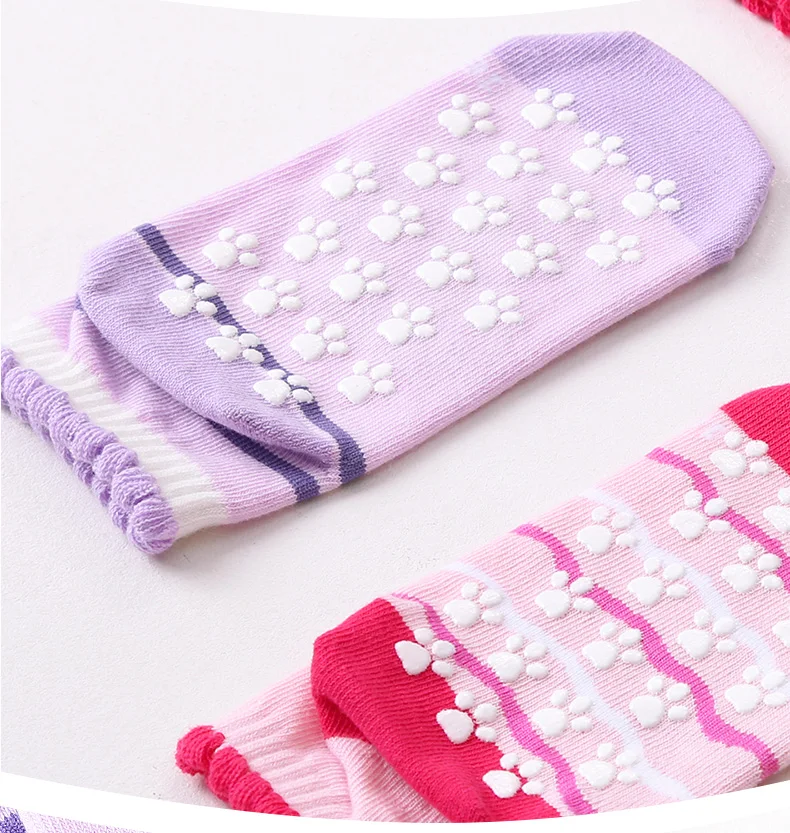 4PCS/SET Original Paw Patrol Children's Spring Autumn Socks Boys Girls Cotton Shorts Short Tube Non Slip Floor Socks Age 2-6T