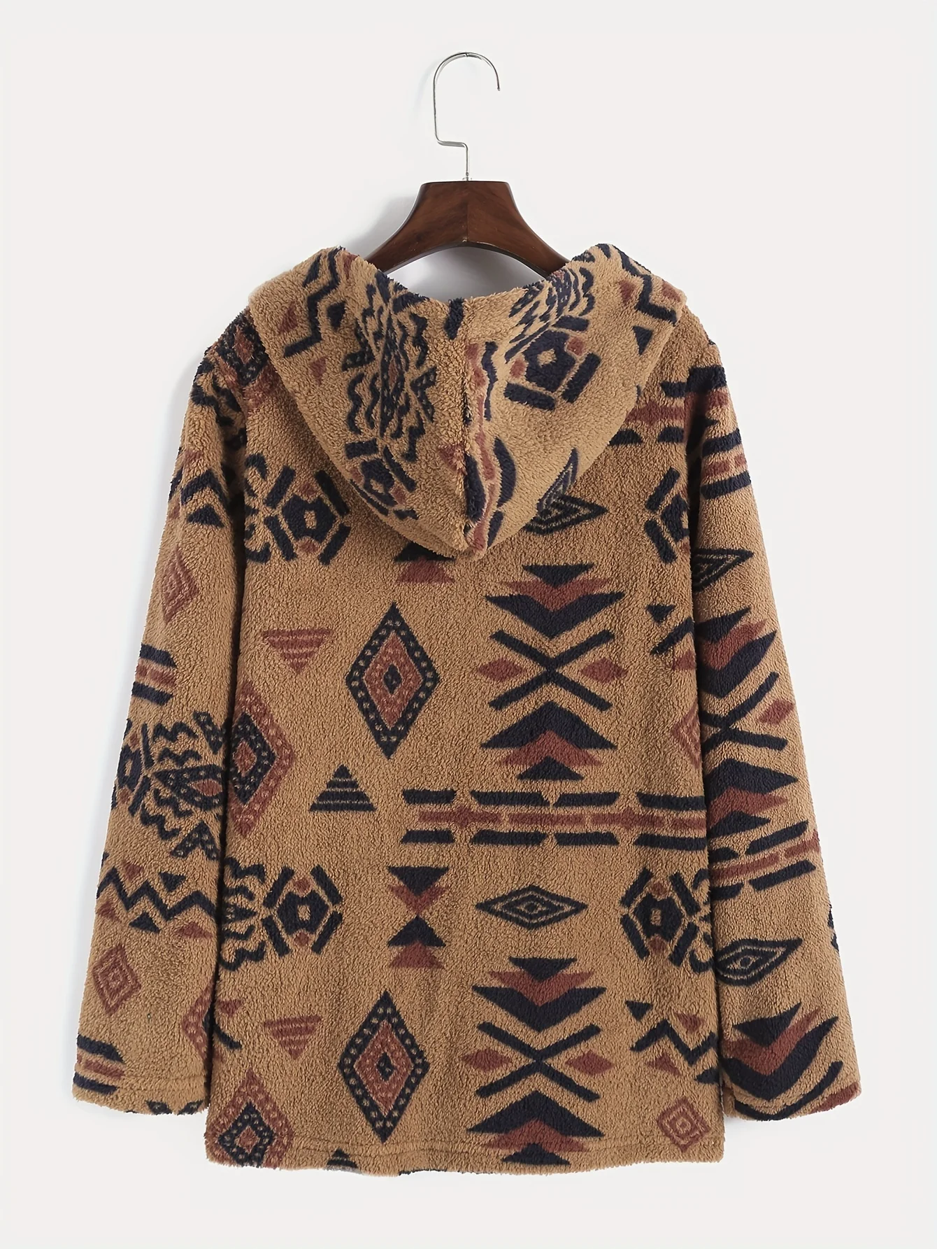 Women's Aztec National Printing Ultra-Fine Austrian Plush Coat Ladies Plush Coat