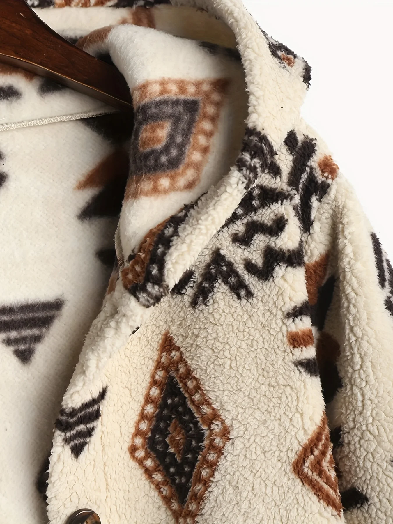 Women's Aztec National Printing Ultra-Fine Austrian Plush Coat Ladies Plush Coat