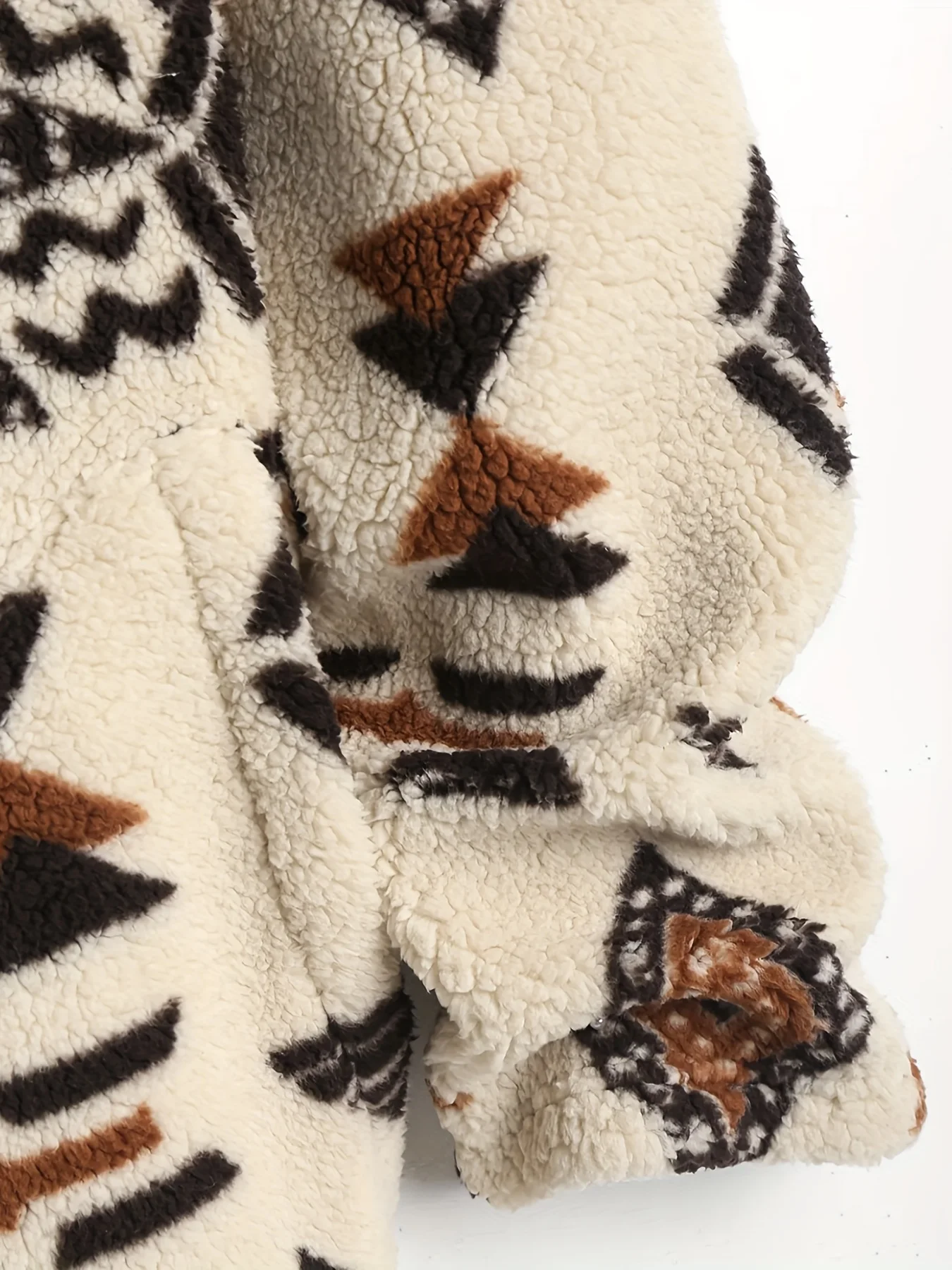 Women's Aztec National Printing Ultra-Fine Austrian Plush Coat Ladies Plush Coat