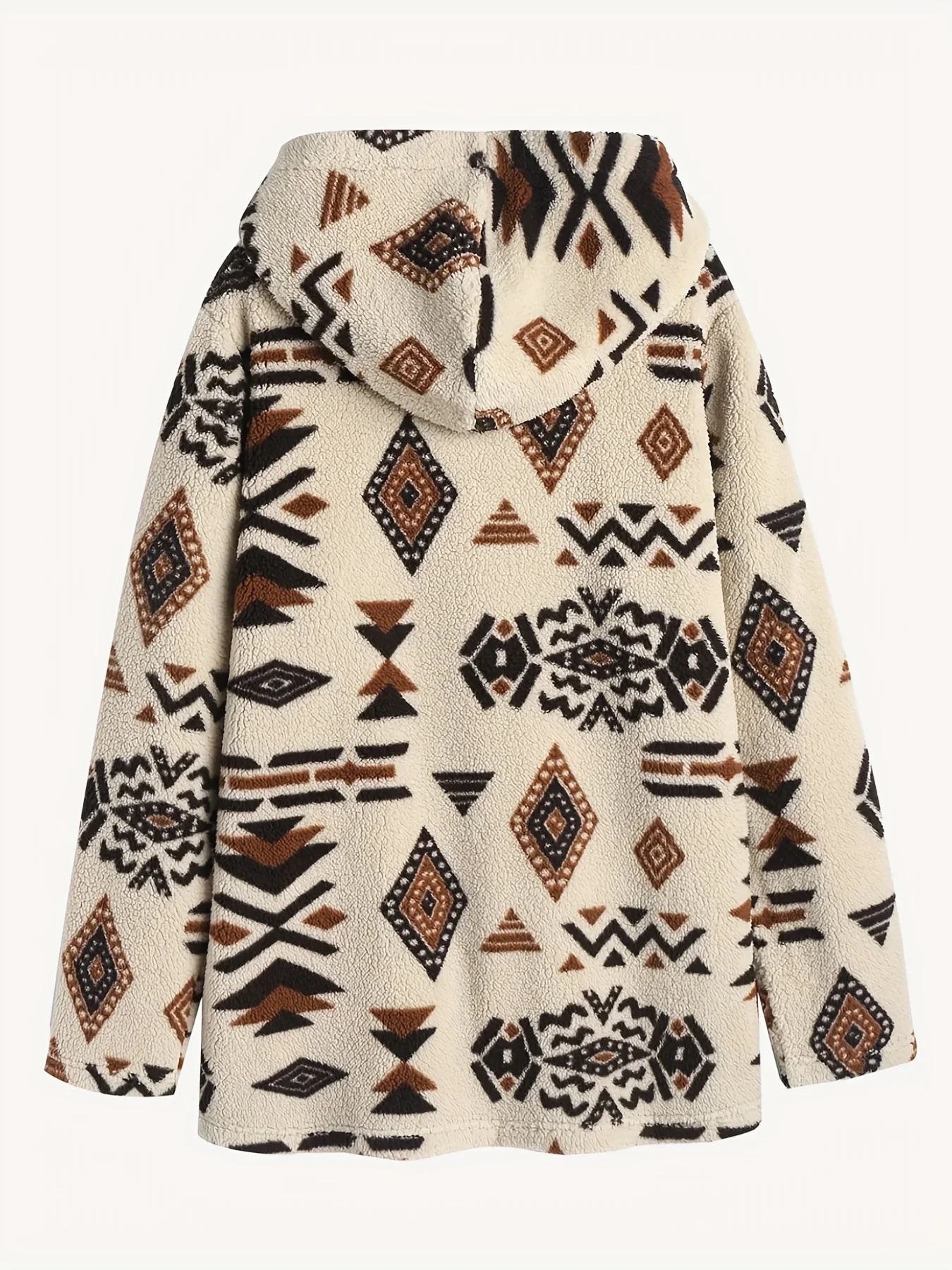 Women's Aztec National Printing Ultra-Fine Austrian Plush Coat Ladies Plush Coat