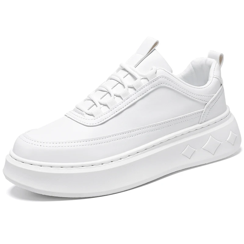 Fashion White Men Casual Sneakers Outdoor Platform Runing Shoes Breathable Men Sport Shoes Light Walking Shoes Heightening Shoes
