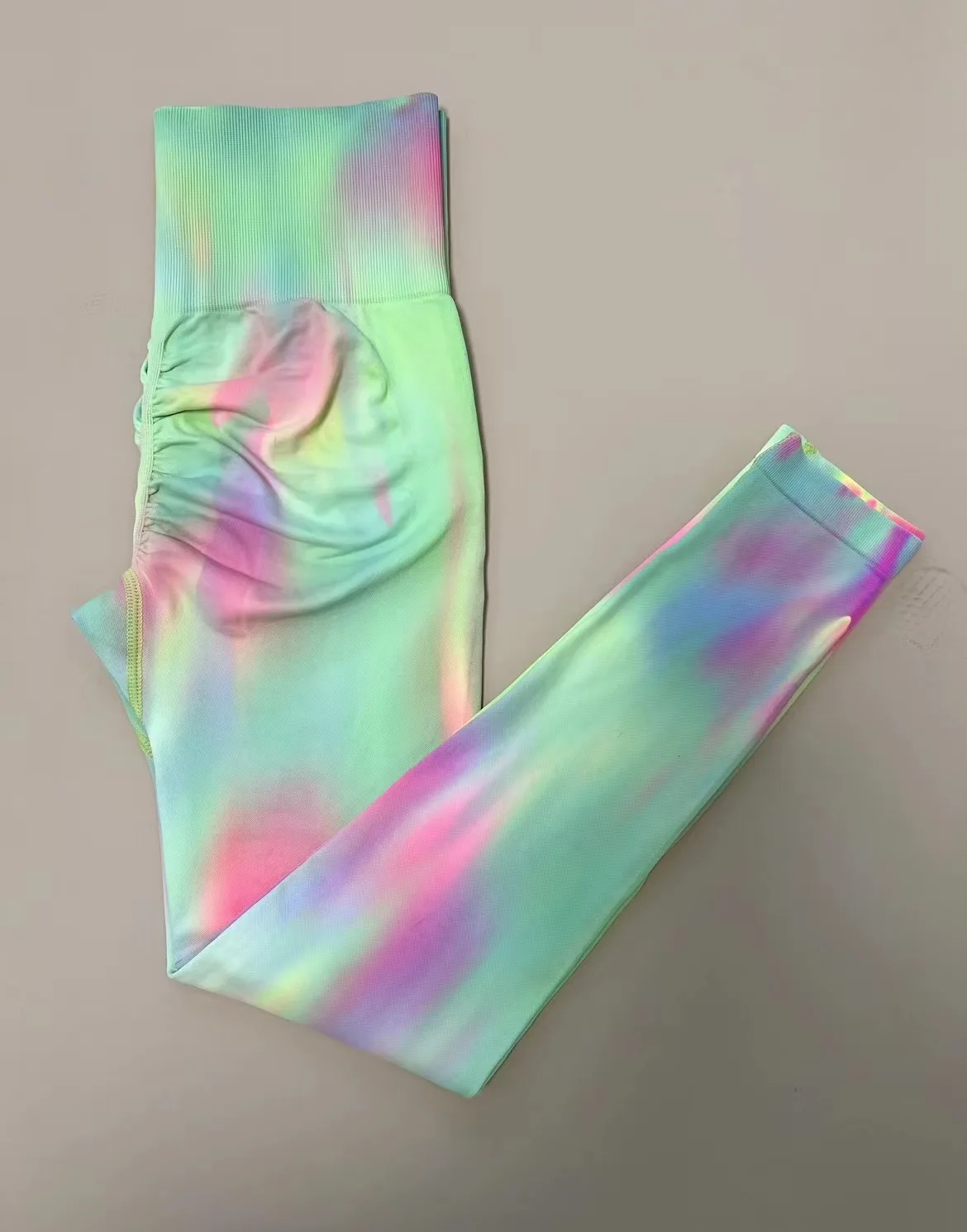 New Tie Dyed High Waist Gym Leggings Push Up Scrunch Seamless Thick Sports Pants Elastic Soft Yoga Workout Leggins Women