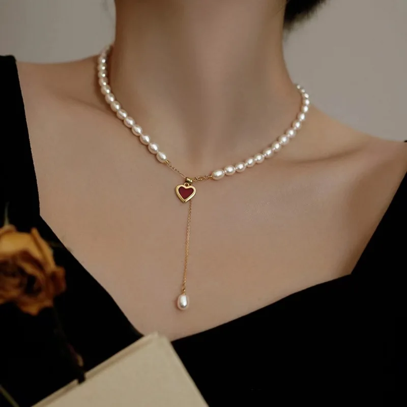 100% Natural Freshwater Pearl Romantic Love Heart Female Jewelry Set For Women Necklace Bracelet Birthday Gifts No Fade Cheap