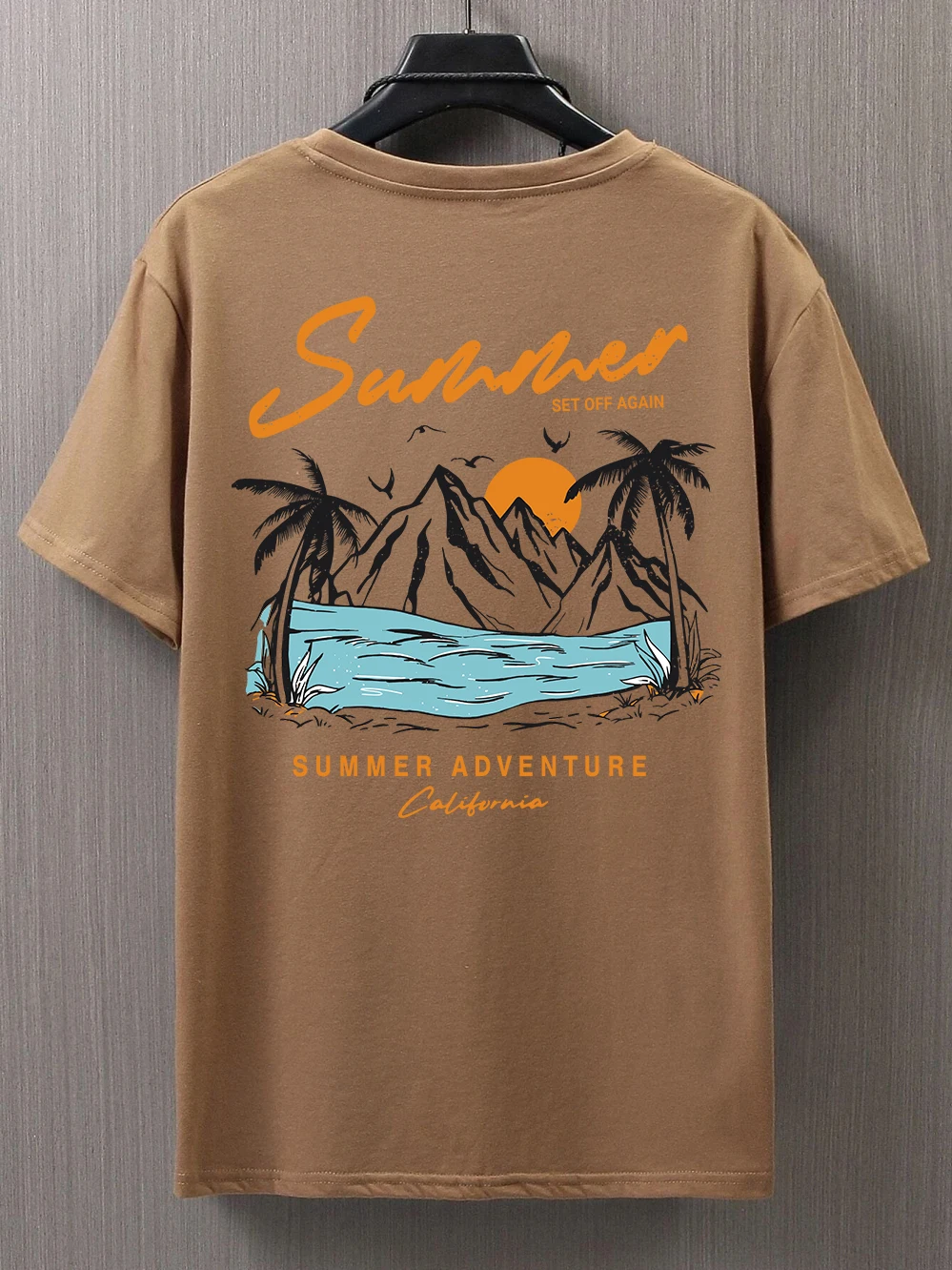 Summer Set Off Again Adventure California Mens T-Shirt Cotton Loose Tee Clothing Fashion Sweat Clothes Oversized Summer Tops