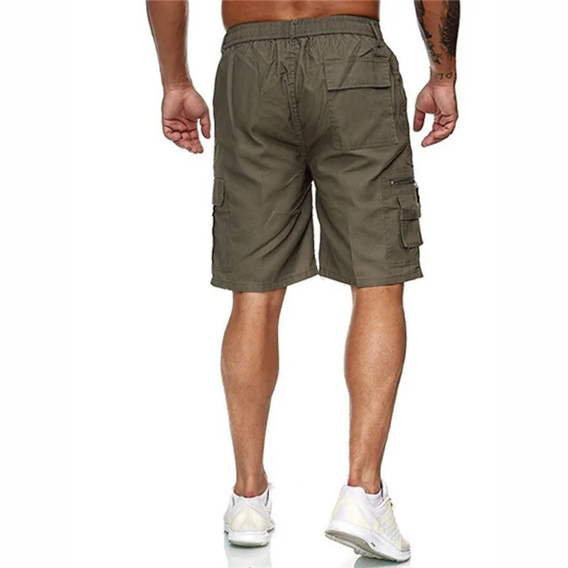 Summer Men's Casual Shorts Men's Loose Multi-Pocket Beach Casual Shorts Funny Western Dragon Printed Work Shorts