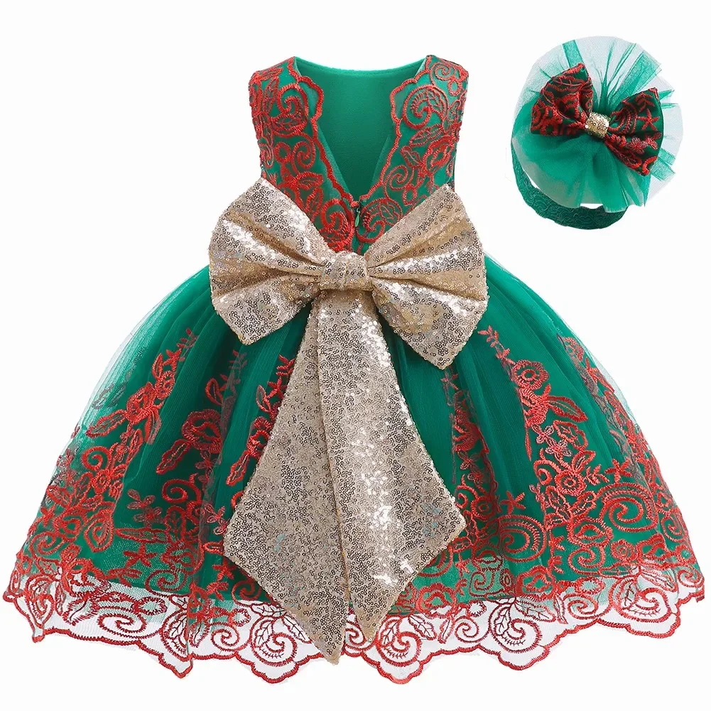 Baby Girls Princess Dress Baby Baptism Dress Toddler Easter Costume Children Evening Party Gown 2025 New Girl White Dress