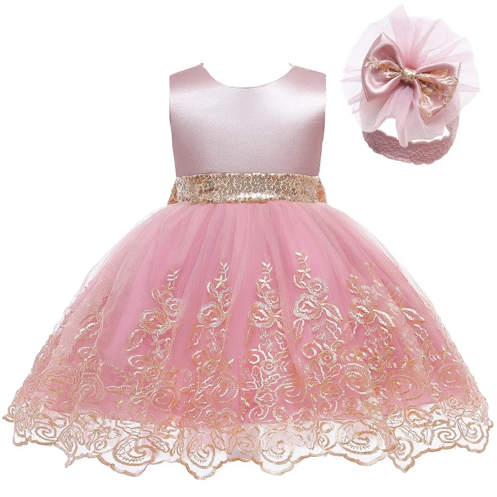 Baby Girls Princess Dress Baby Baptism Dress Toddler Easter Costume Children Evening Party Gown 2025 New Girl White Dress