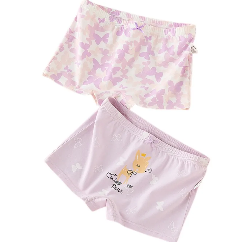 4pcs Girl Cotton Bright Color Briefs Soft Breathable Underpants Girl Quality Underwear Size 85-165 Kids Healthy Panties