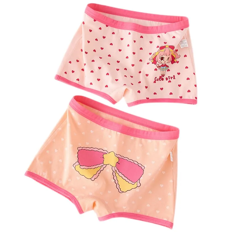 4pcs Girl Cotton Bright Color Briefs Soft Breathable Underpants Girl Quality Underwear Size 85-165 Kids Healthy Panties