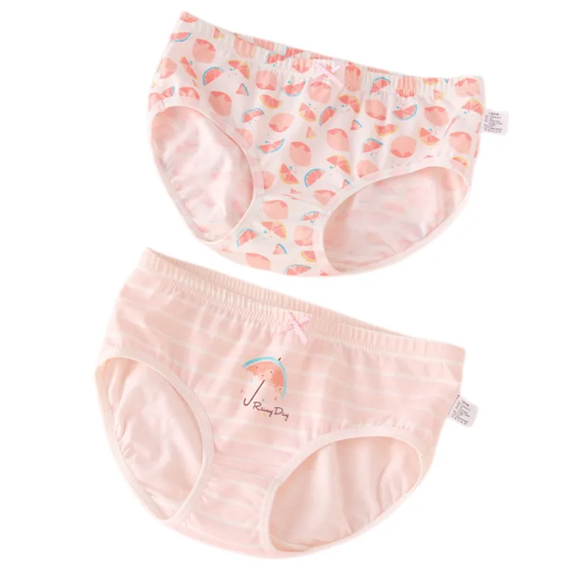 4pcs Girl Cotton Bright Color Briefs Soft Breathable Underpants Girl Quality Underwear Size 85-165 Kids Healthy Panties