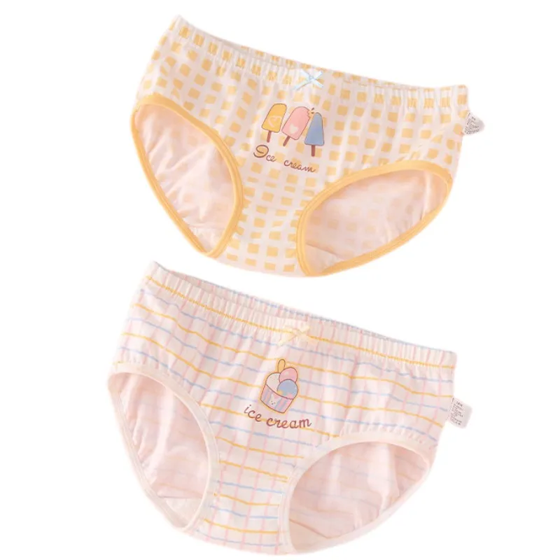 4pcs Girl Cotton Bright Color Briefs Soft Breathable Underpants Girl Quality Underwear Size 85-165 Kids Healthy Panties