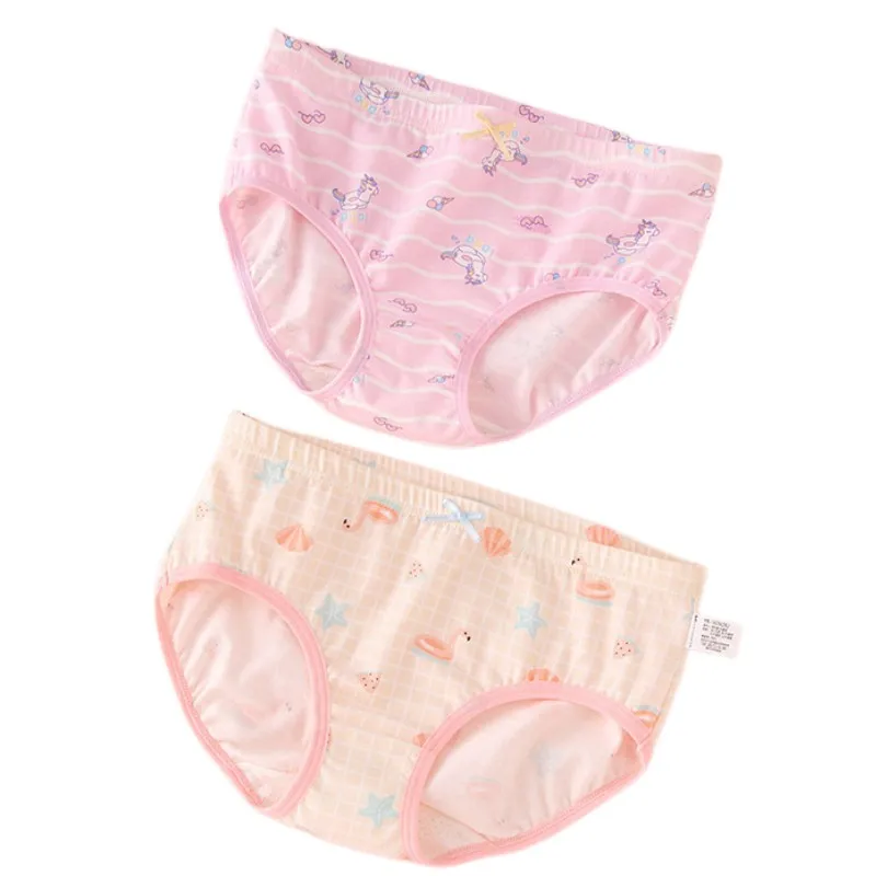 4pcs Girl Cotton Bright Color Briefs Soft Breathable Underpants Girl Quality Underwear Size 85-165 Kids Healthy Panties
