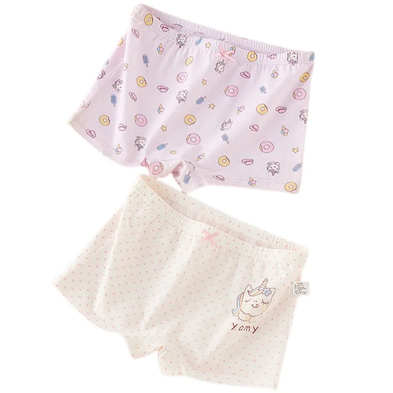 4pcs Girl Cotton Bright Color Briefs Soft Breathable Underpants Girl Quality Underwear Size 85-165 Kids Healthy Panties
