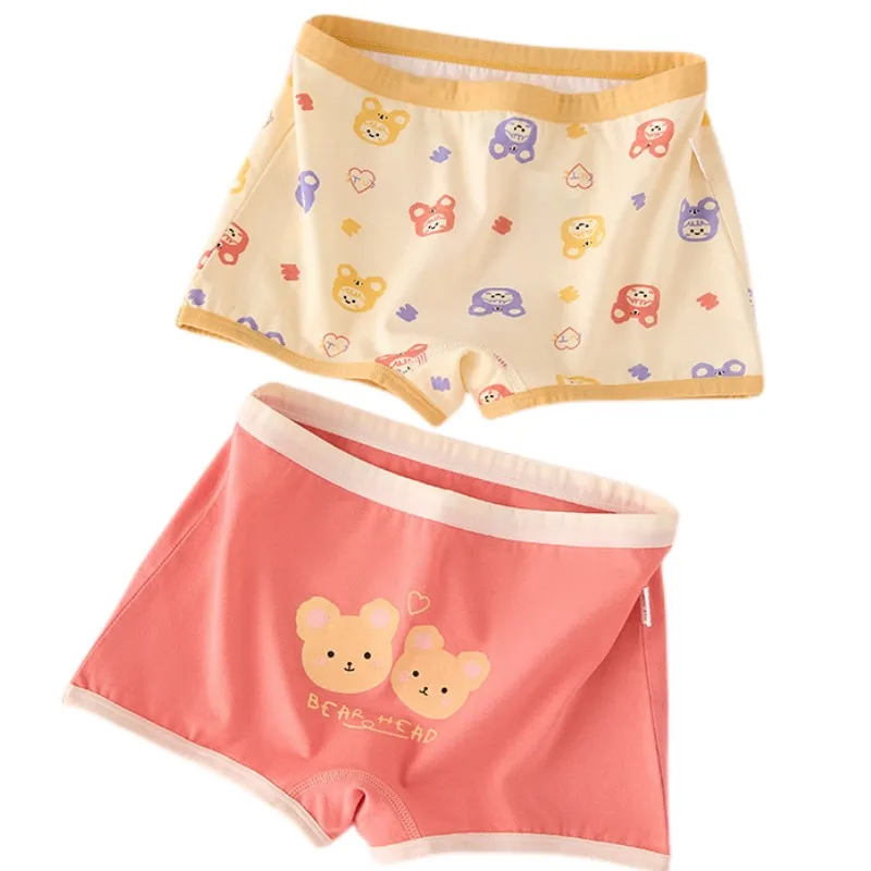4pcs Girl Cotton Bright Color Briefs Soft Breathable Underpants Girl Quality Underwear Size 85-165 Kids Healthy Panties