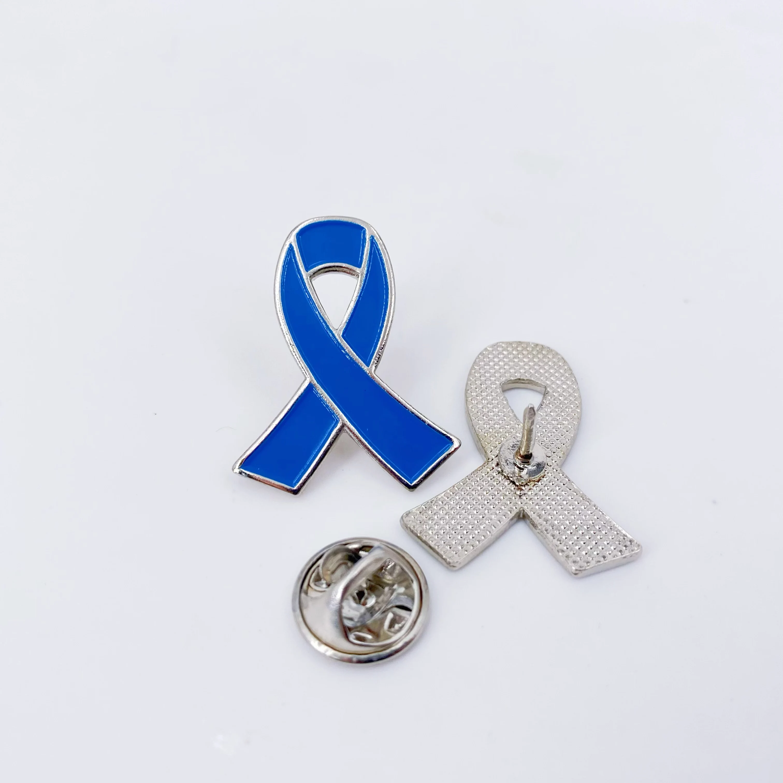 5/10/50/100pcs Colon Cancer Awareness Pins - Blue Ribbon Enamel Lapel Pin Bulk -- Prostate & Childhood Cancer Awareness Items