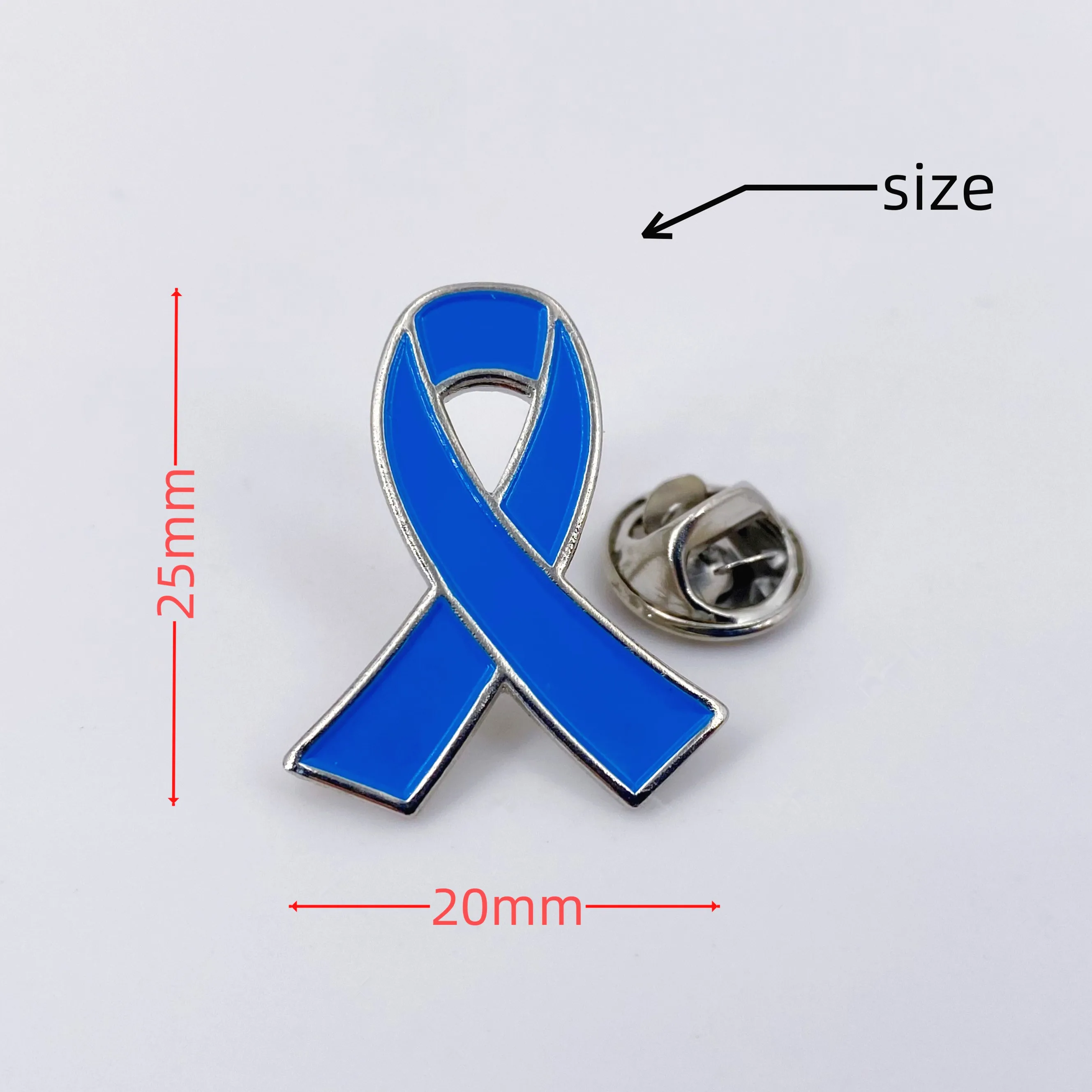 5/10/50/100pcs Colon Cancer Awareness Pins - Blue Ribbon Enamel Lapel Pin Bulk -- Prostate & Childhood Cancer Awareness Items