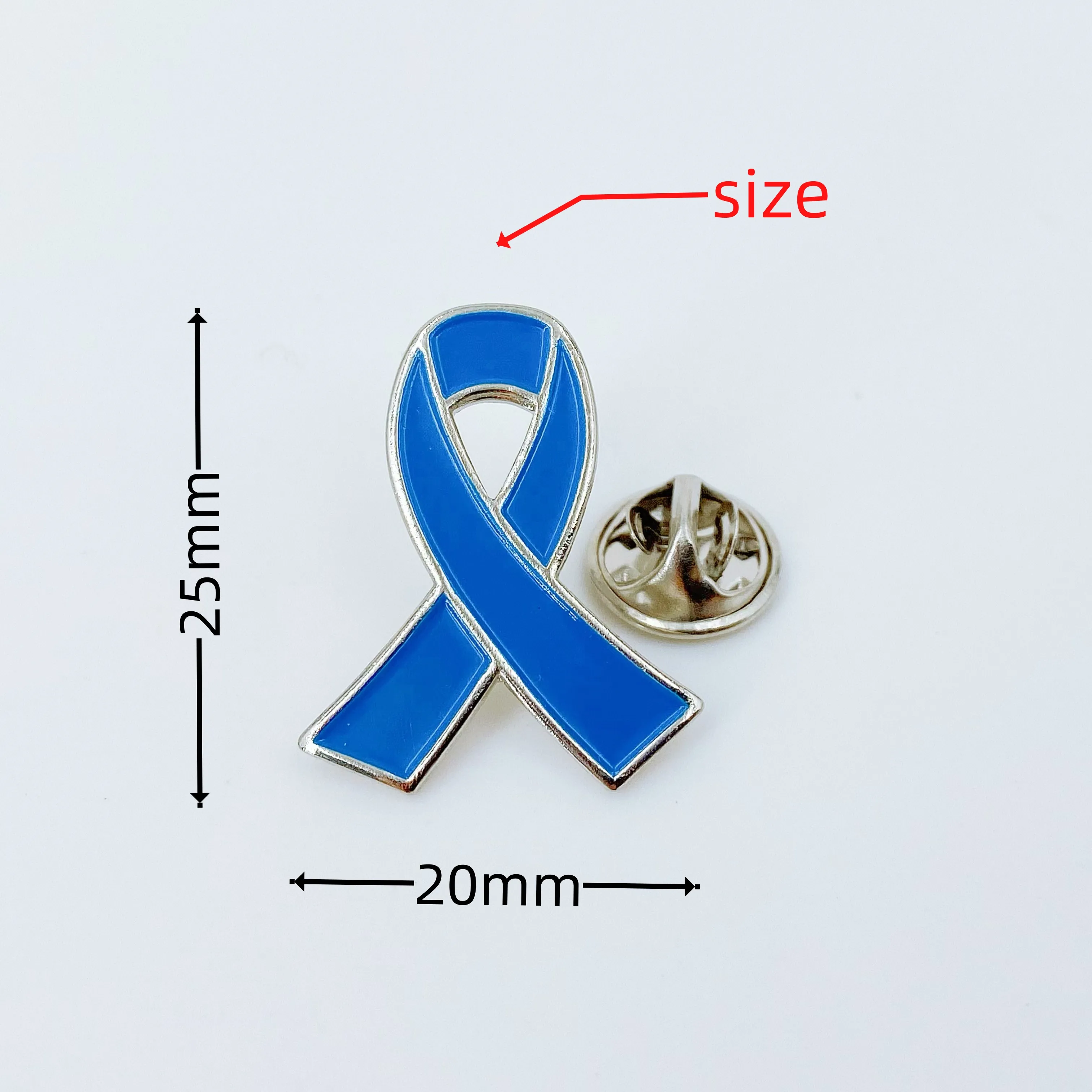 5/10/50/100pcs Colon Cancer Awareness Pins - Blue Ribbon Enamel Lapel Pin Bulk -- Prostate & Childhood Cancer Awareness Items
