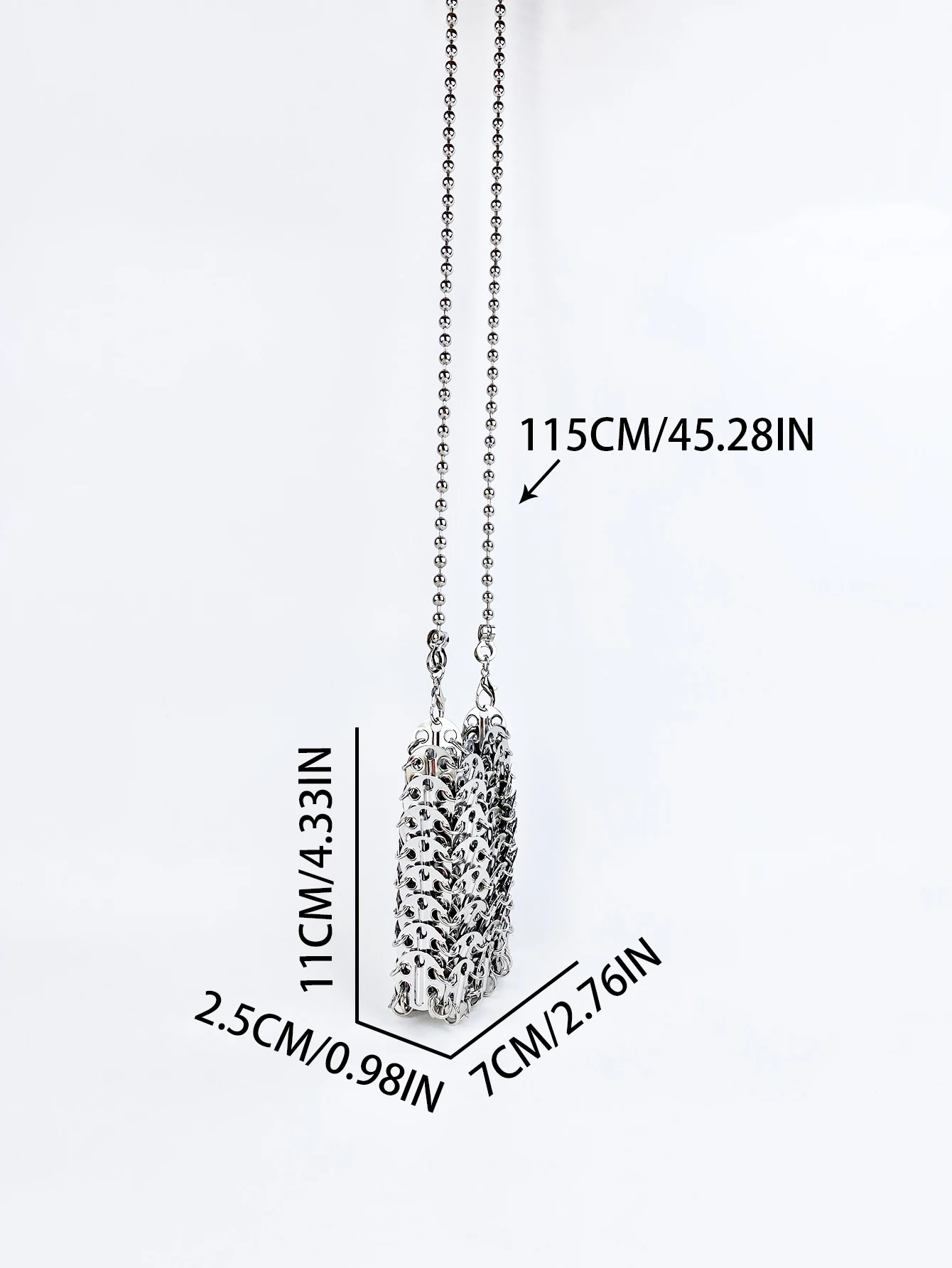 New Metal Silver Shining Trendy Phone Lipstick Bag Chain Strap Single Shoulder Crossbody Small Bag for Women