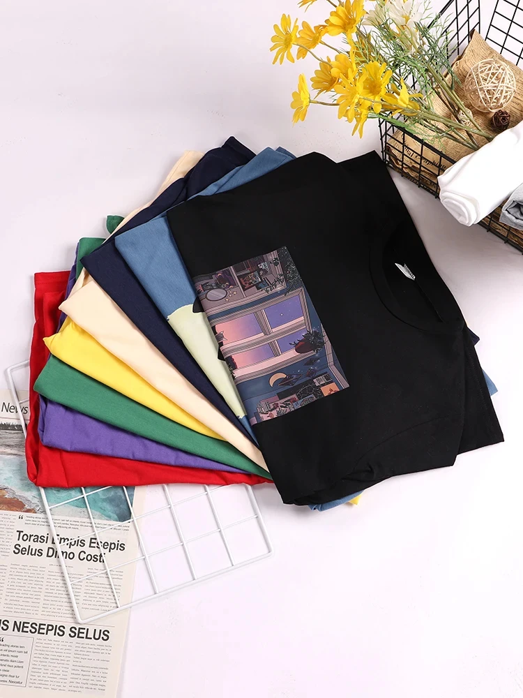Summer Women's Cotton T-Shirt Plus Size Women's Tops Guns N' Roses We're Back Retro Street Style Printed T-Shirt Loose/Breathabl