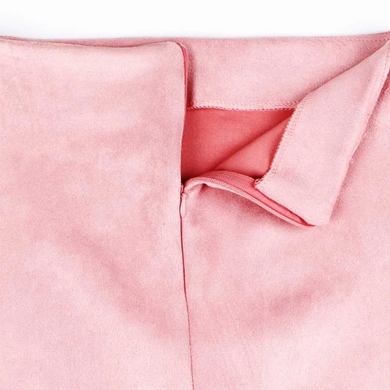 Women Skirts Suede Solid Color Pencil Skirt Female Autumn Winter High Waist Bodycon Vintage Suede Split Thick Stretchy Skirts