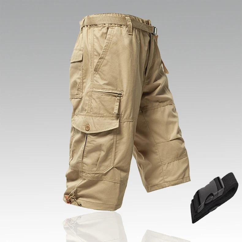 Men's Cargo Shorts Tactical Joggers Quick Dry Casual Relaxed Fit Straight Long Shorts High Quality Streetwear