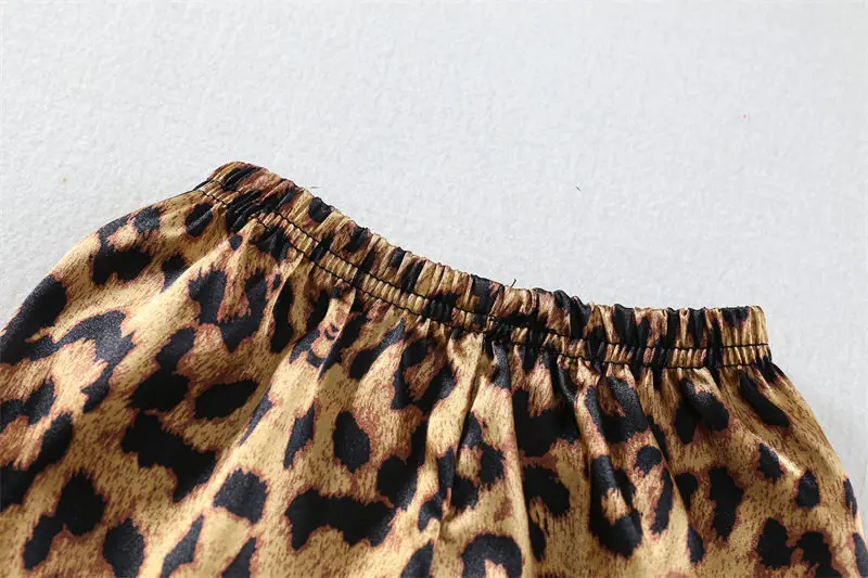 Boys Girls Kids Pajama Sets Cartoon Leopard print Short Sleeve T-Shirt Tops Pants Toddler Baby Sleeping Cloth Pijamas Sleepwear