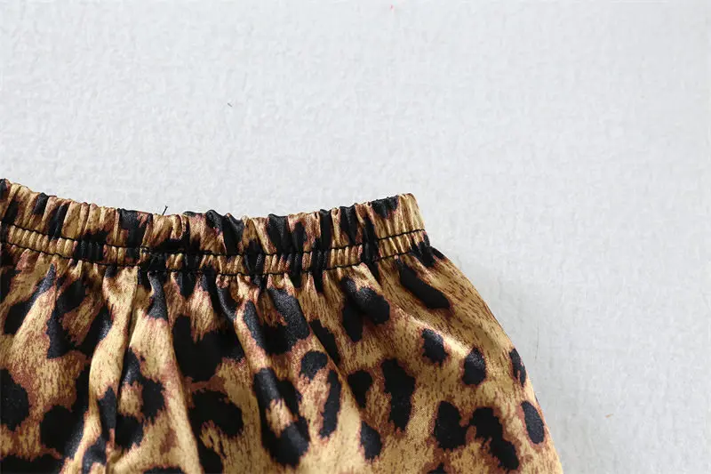 Boys Girls Kids Pajama Sets Cartoon Leopard print Short Sleeve T-Shirt Tops Pants Toddler Baby Sleeping Cloth Pijamas Sleepwear