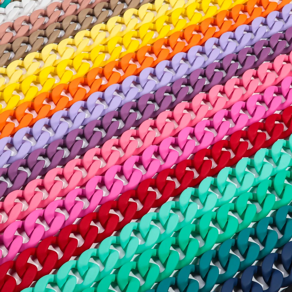 New Colorful Matte Acrylic Wide Chain Choker Necklaces for Women Statement Bohemian Resin Chunky Collar Necklace Fashion Jewelry