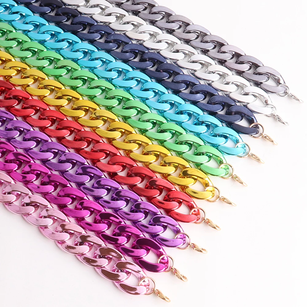 New Colorful Matte Acrylic Wide Chain Choker Necklaces for Women Statement Bohemian Resin Chunky Collar Necklace Fashion Jewelry