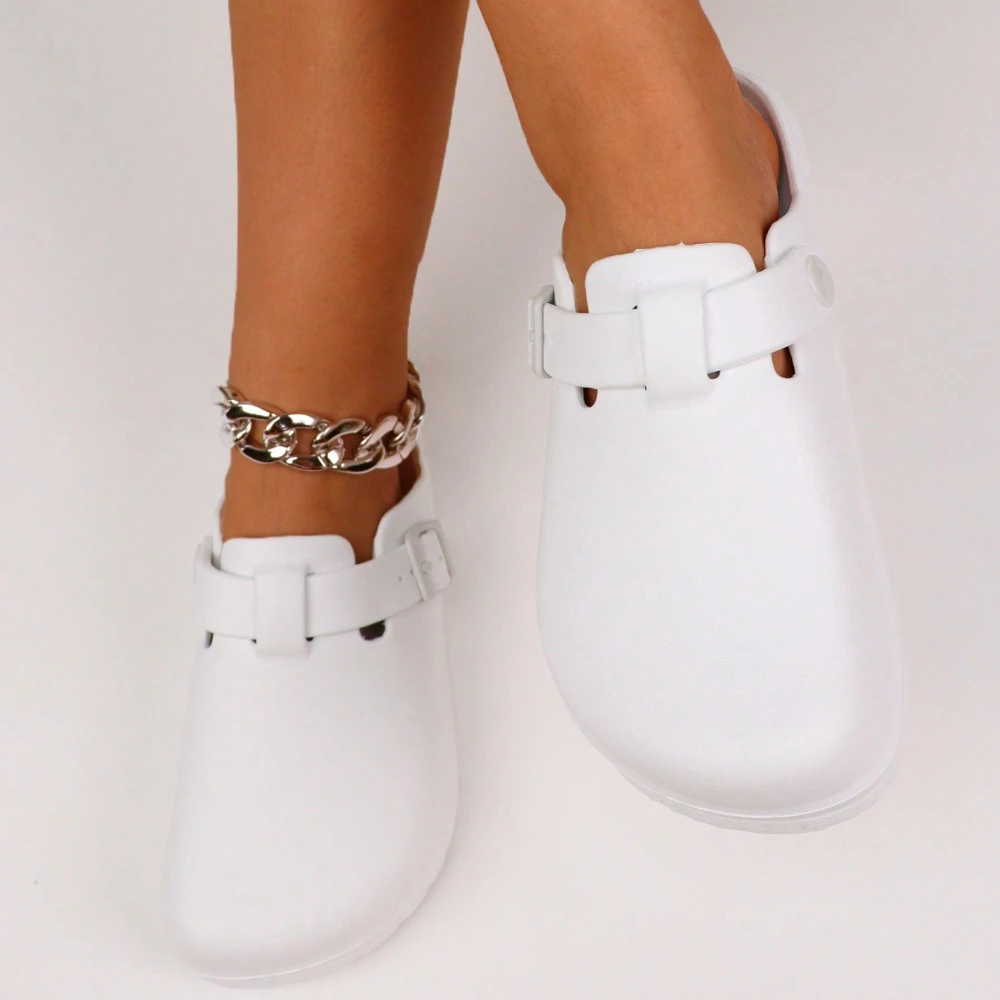 Spring Summer 2024 New Women's Flat Solid Color Closed Toe Anti-slip Quick Dry Garden Clogs Comfortable Shoes