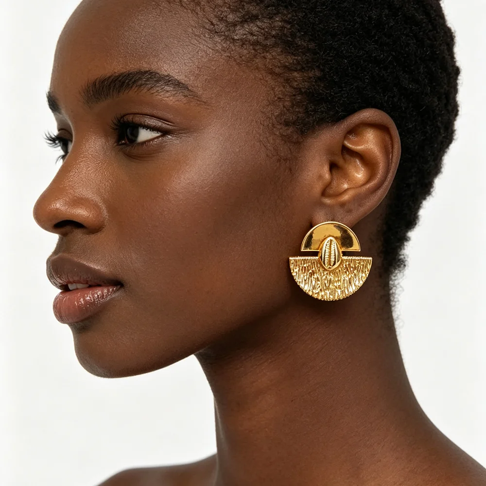 African Gold Plated Earrings and Ring Jewelry Set for Women New Design Earrings and Finger Ring Set for Brazilian Jewellery Gift