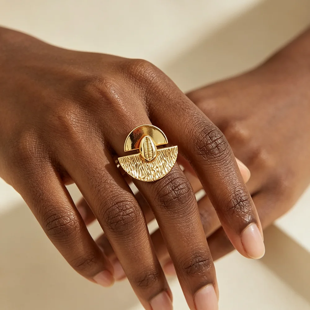 African Gold Plated Earrings and Ring Jewelry Set for Women New Design Earrings and Finger Ring Set for Brazilian Jewellery Gift