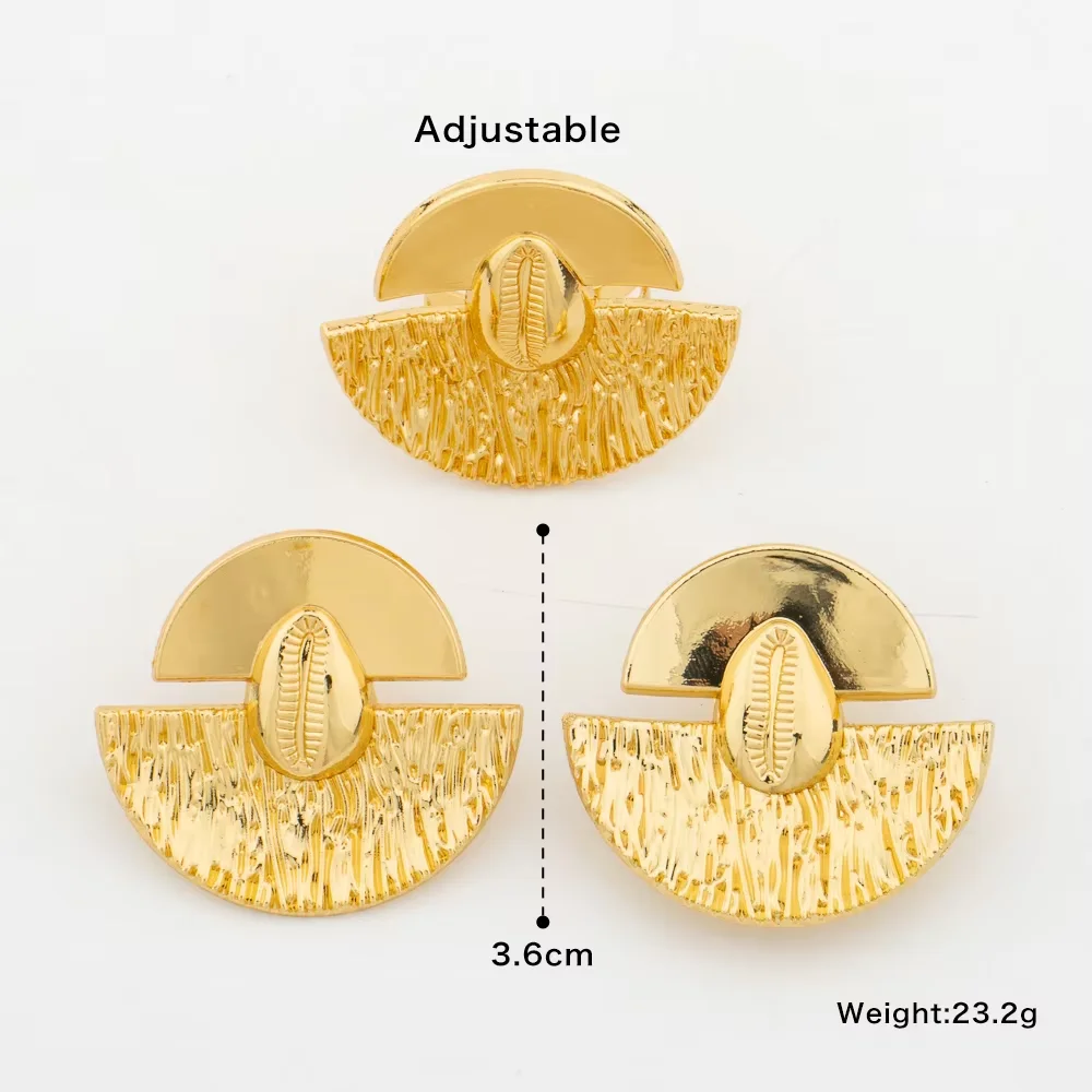 African Gold Plated Earrings and Ring Jewelry Set for Women New Design Earrings and Finger Ring Set for Brazilian Jewellery Gift