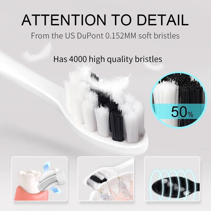 Seago Electric Toothbrush Replacement Heads for SEAGO S2/S5/SX/S10/SG972/SG2701/SG2752/SG2753 YUNCHI Y7 Mitimi S2 Brush Nozzle