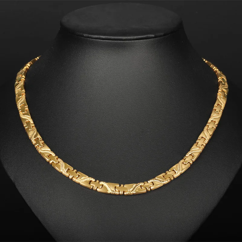 Titanium Steel Dragon Scales Necklace Magnetic Therapy Necklace Germanium Collar