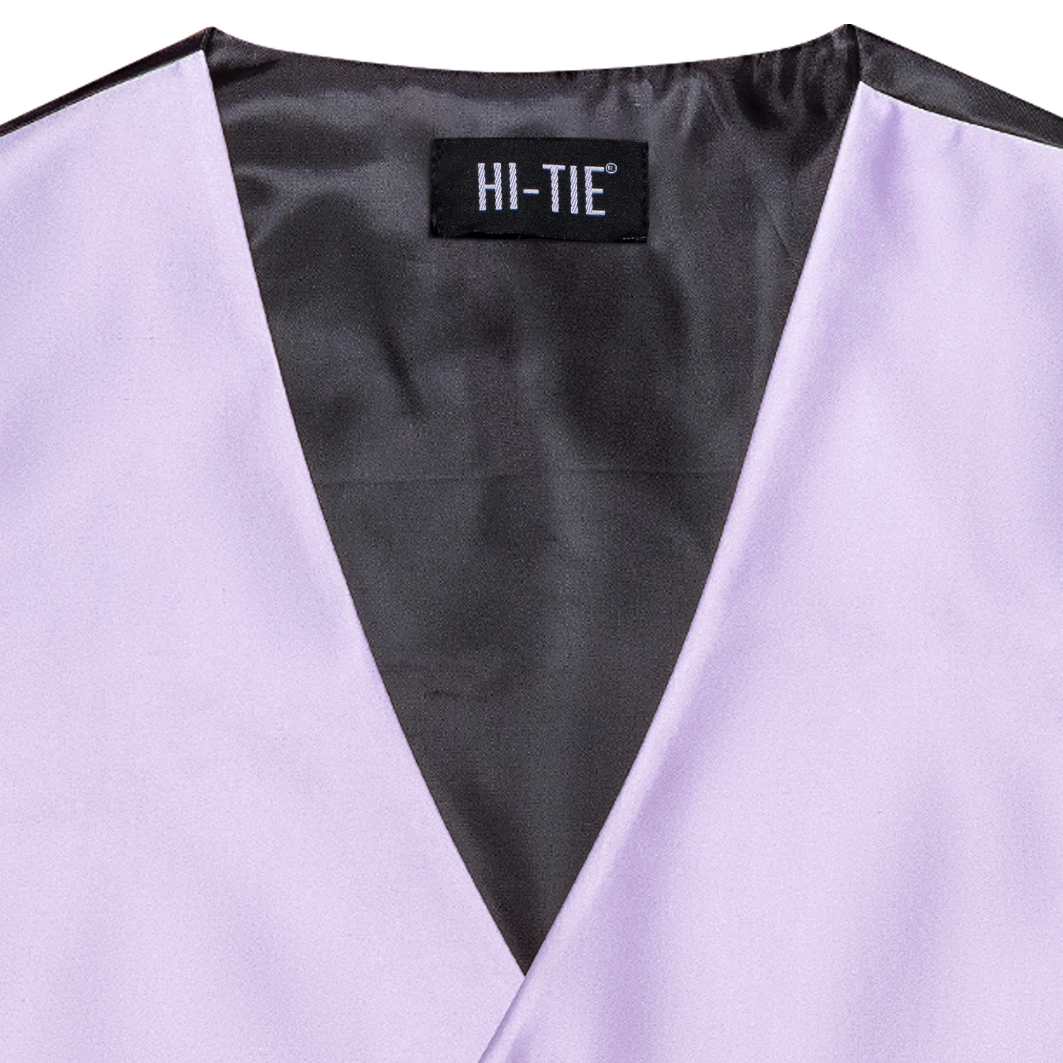 Hi-Tie Solid Voilet Lilac Mens Suit Vest 4PC Woven Waistcoat Tie Pocket Square Cufflink Business Wedding Dress Waist Jacket