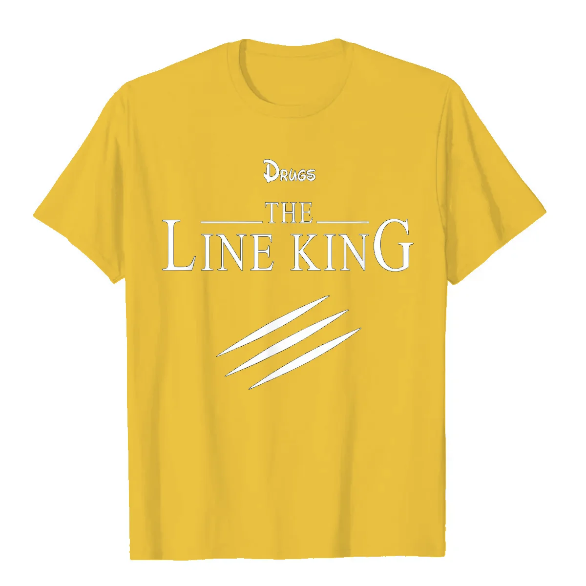 Funny Drugs The Line King Design Gift T-Shirt Faddish Birthday T Shirts Cotton Men's T Shirt Birthday Fashion streetwear