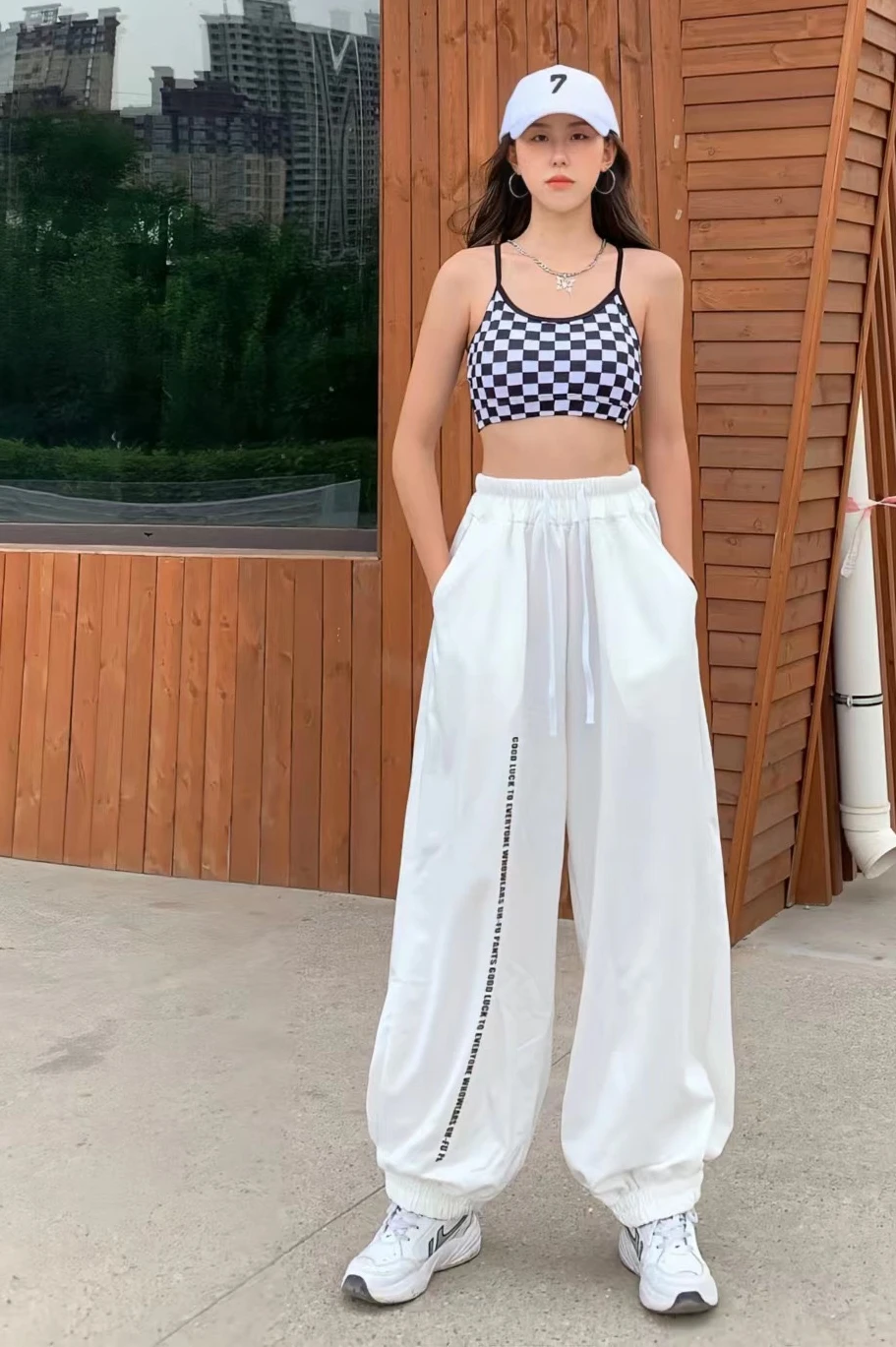 European American Style Women Pants High Waist Casual Drawstring Design Woman Trousers New Spring Summer 2024 Y2K Pants