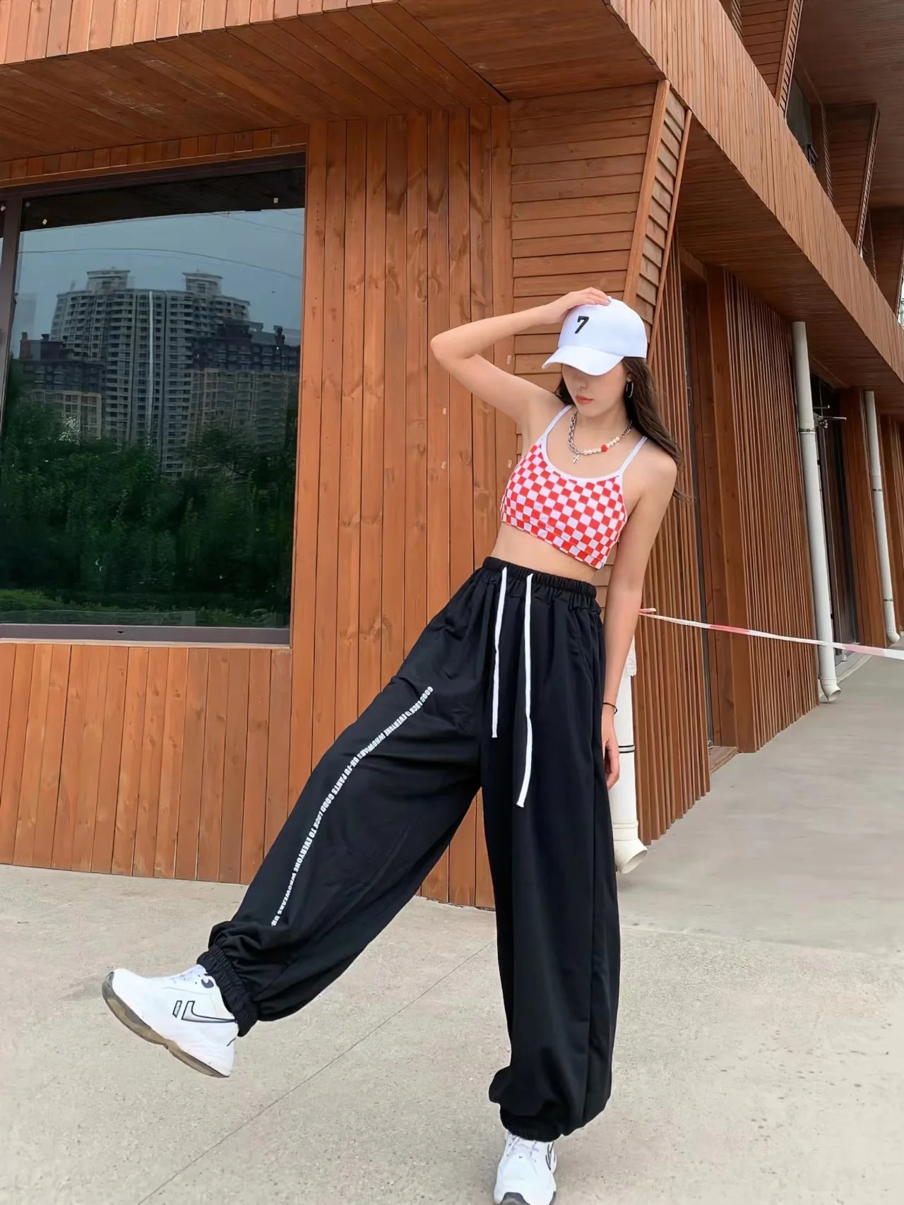European American Style Women Pants High Waist Casual Drawstring Design Woman Trousers New Spring Summer 2024 Y2K Pants