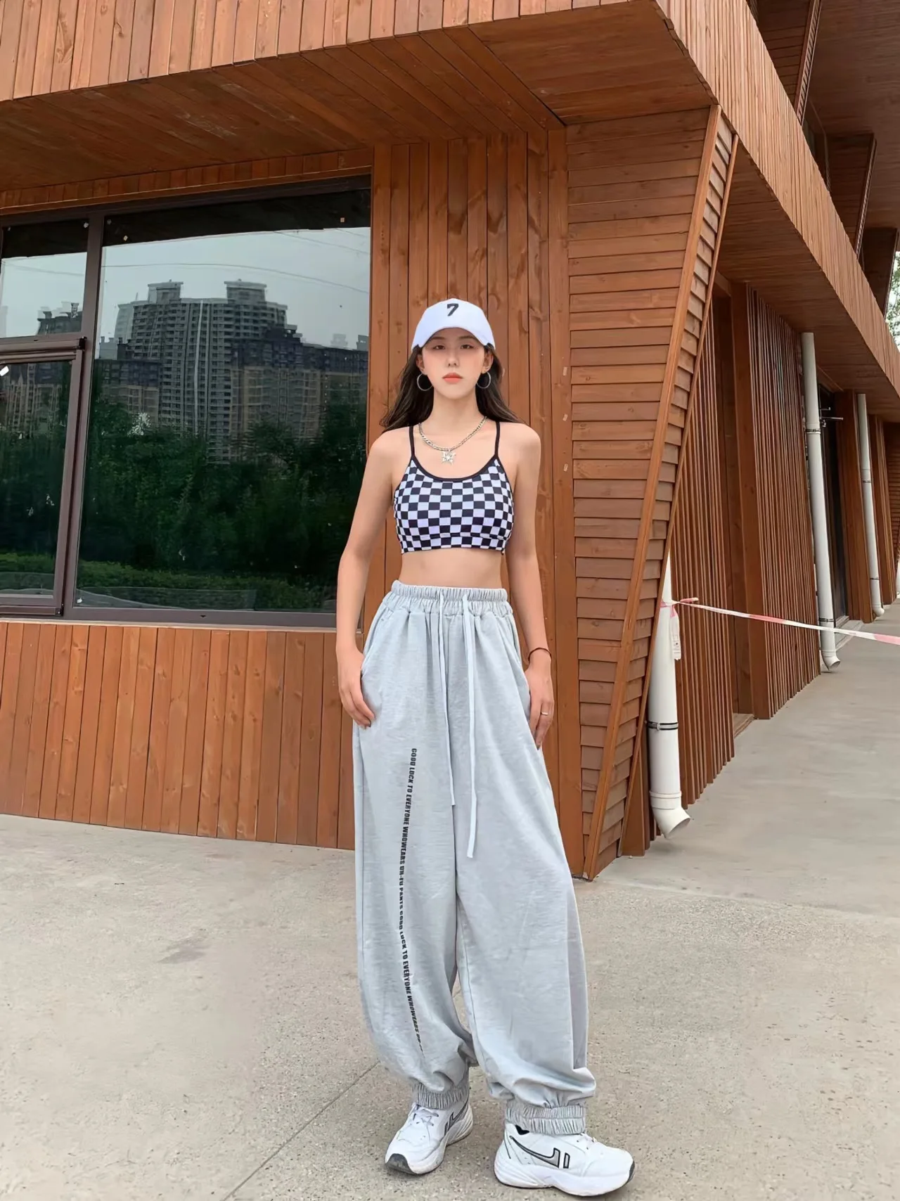European American Style Women Pants High Waist Casual Drawstring Design Woman Trousers New Spring Summer 2024 Y2K Pants