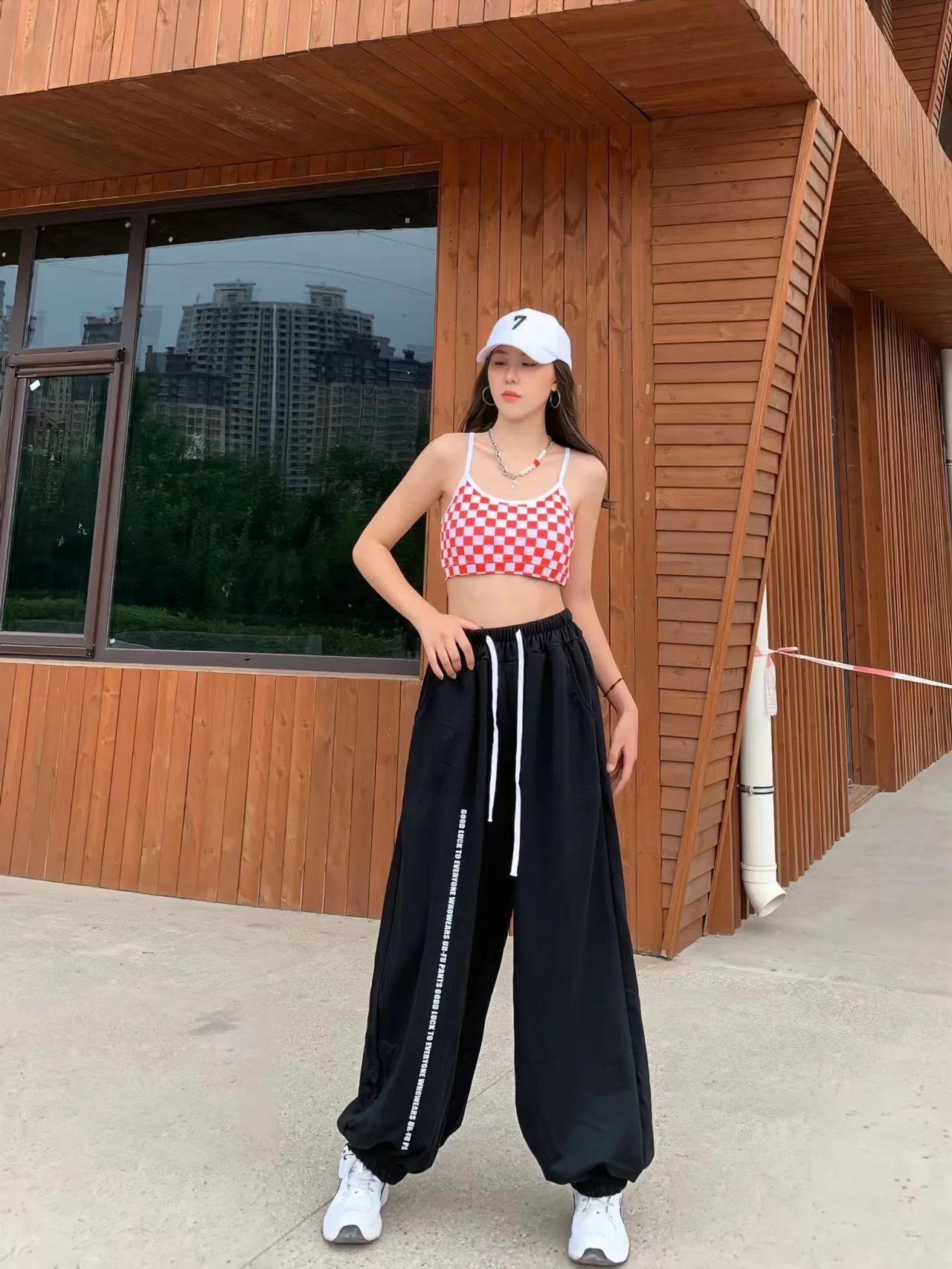 European American Style Women Pants High Waist Casual Drawstring Design Woman Trousers New Spring Summer 2024 Y2K Pants