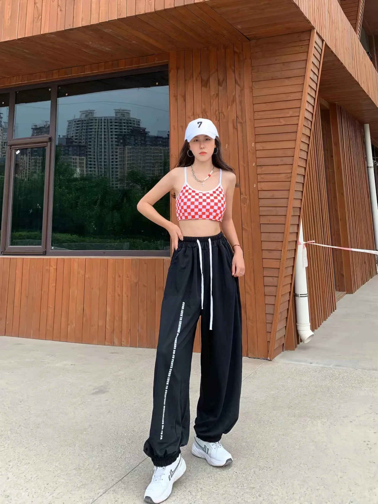 European American Style Women Pants High Waist Casual Drawstring Design Woman Trousers New Spring Summer 2024 Y2K Pants
