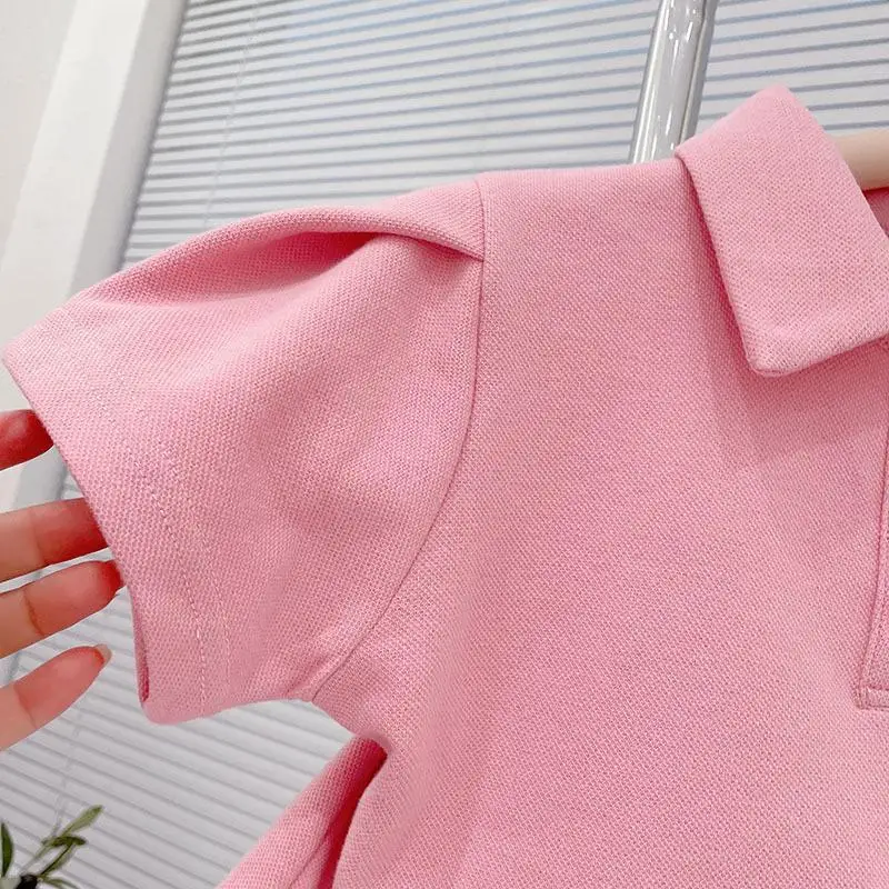 2-8 Years Summer Girls Clothing Set Casual Outdoor Short Sleeve Polo T-shirt +Pants 2Pcs Suit For Kids Children Comforts Outfit