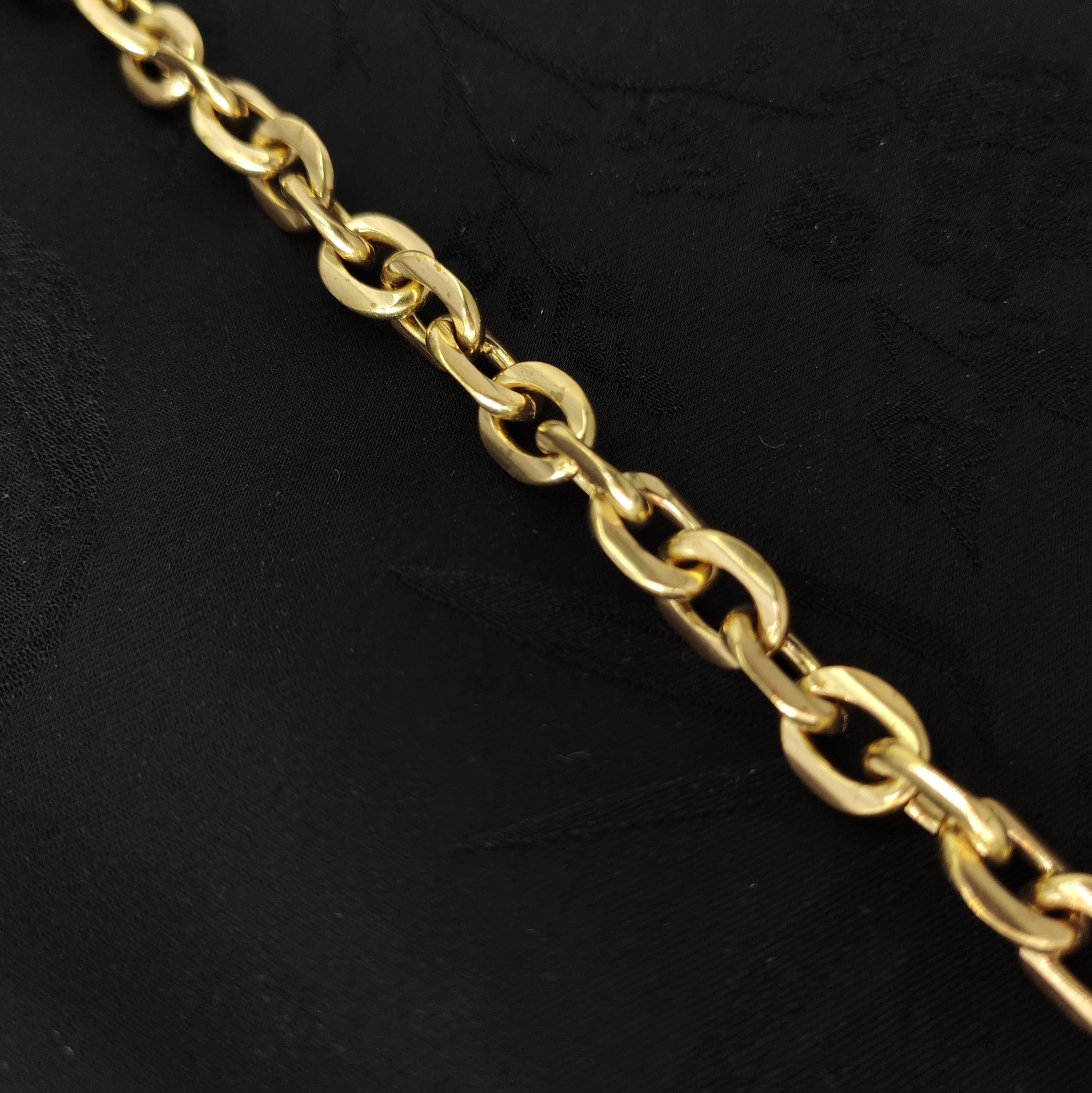 Fine Brass Wallet Jean Japanese Fish U Hook Belt Lock Spring Swivel Italian Flat Cross Link Chain Gift for Friend