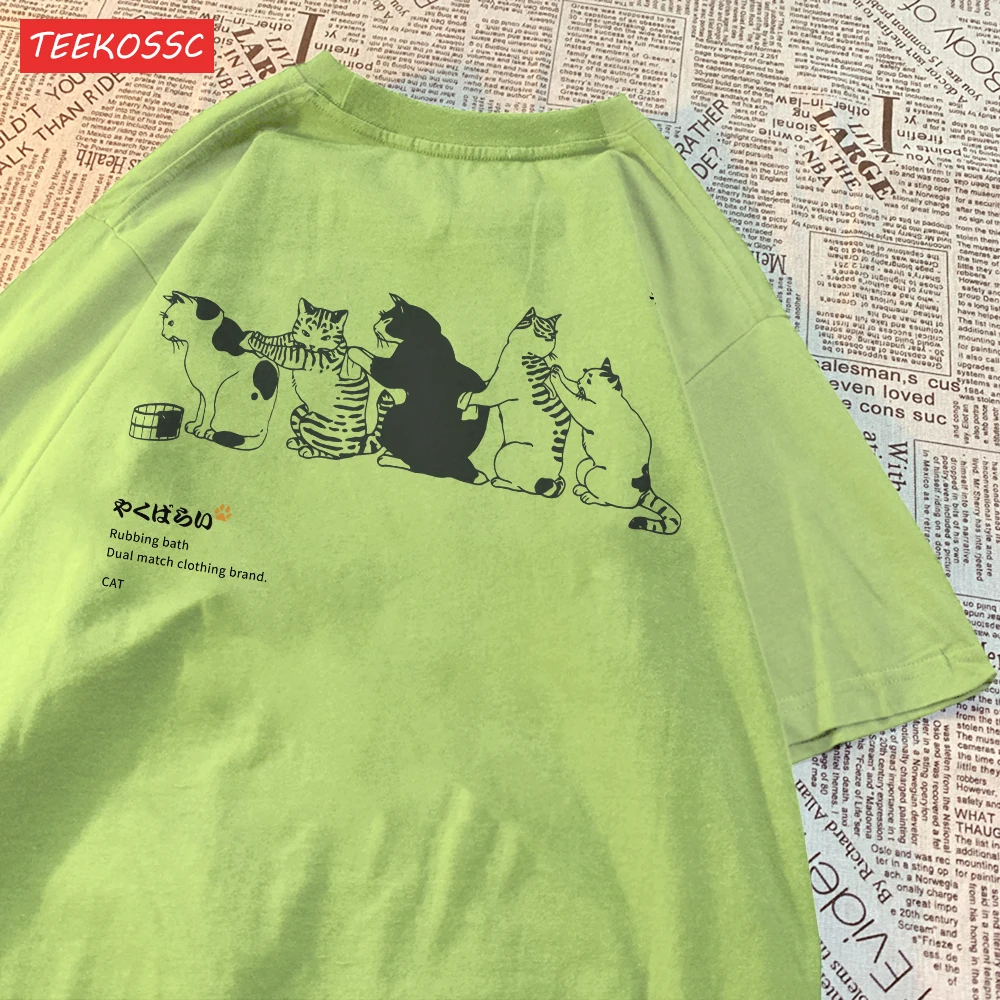 Cartoon Cat Printed Women'S Short Sleeved T-Shirt With Trendy Loose Versatile Summer Top Casual And Fashionable Street Clothes