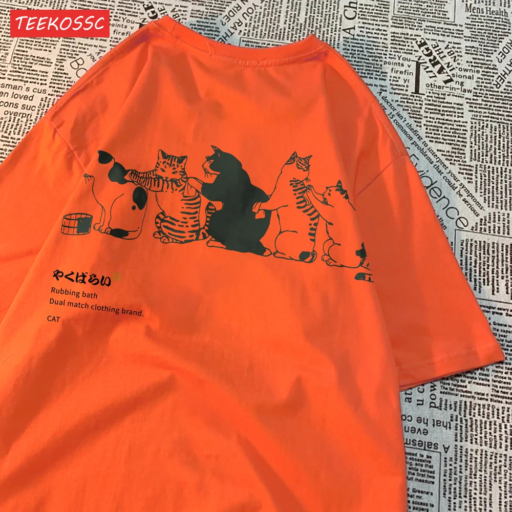 Cartoon Cat Printed Women'S Short Sleeved T-Shirt With Trendy Loose Versatile Summer Top Casual And Fashionable Street Clothes