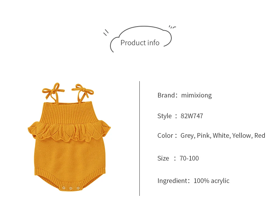 Spaghetti Straps Sleeveless Baby Girls Summer Rompers One-piece Jumpsuit Knit Acrylic Newborn Infant Bodysuit Playsuit Sleepsuit
