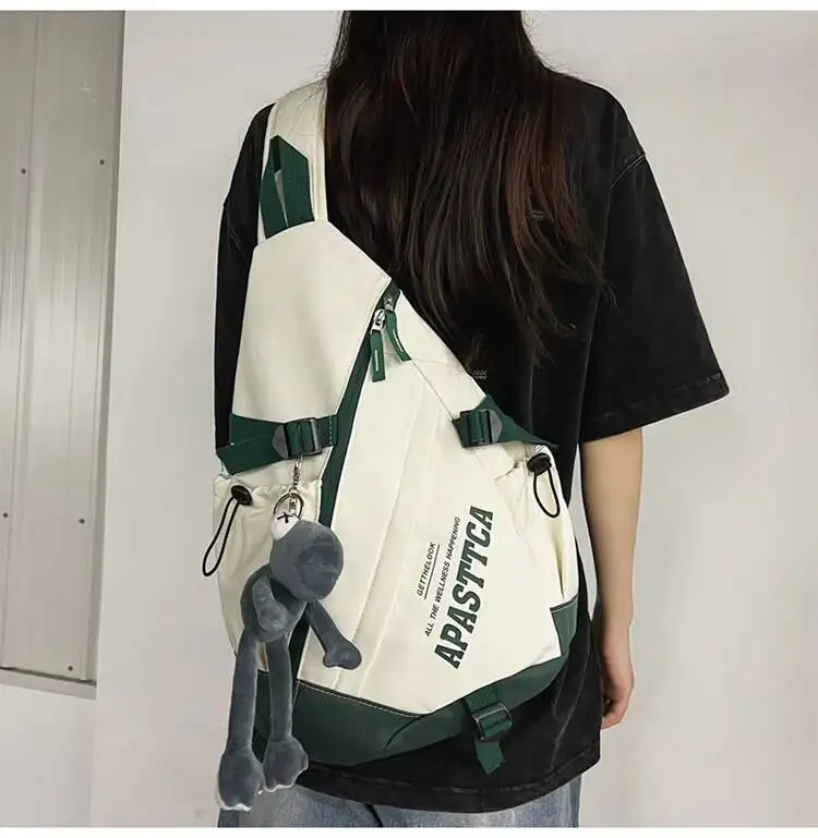 New Y2k Portable Light Nylon Crossbody Bag Trendy Rucksack Travel Shoulder Bag Casual knapsack Outdoor Sports Unisex Chest Packs
