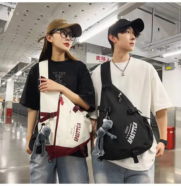 New Y2k Portable Light Nylon Crossbody Bag Trendy Rucksack Travel Shoulder Bag Casual knapsack Outdoor Sports Unisex Chest Packs